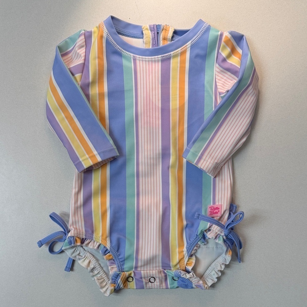 Ruffle Butts Pastel Striped Baby swimsuit